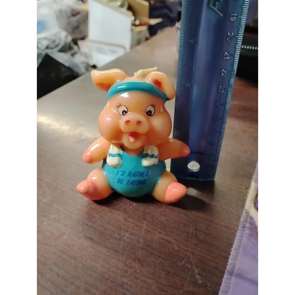 vintage pig Workout I'd Rather‎ Be Eating candle